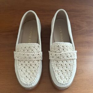 Jack Rogers Women's Crochet Cream Loafers